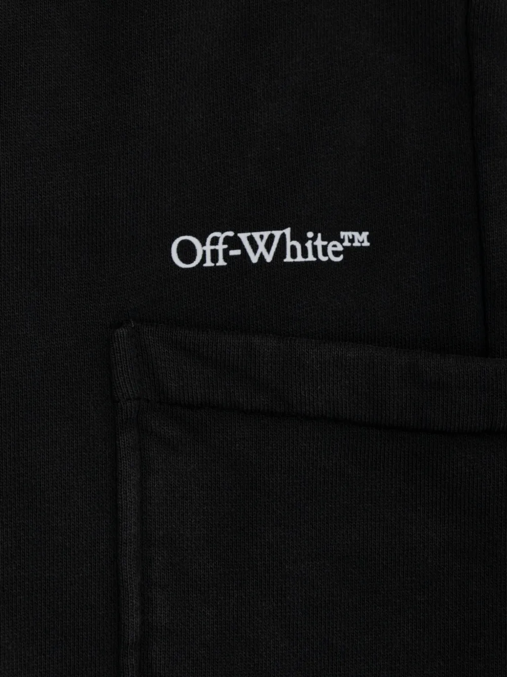 Off-White Kids logo-print wide-leg track pants Zwart