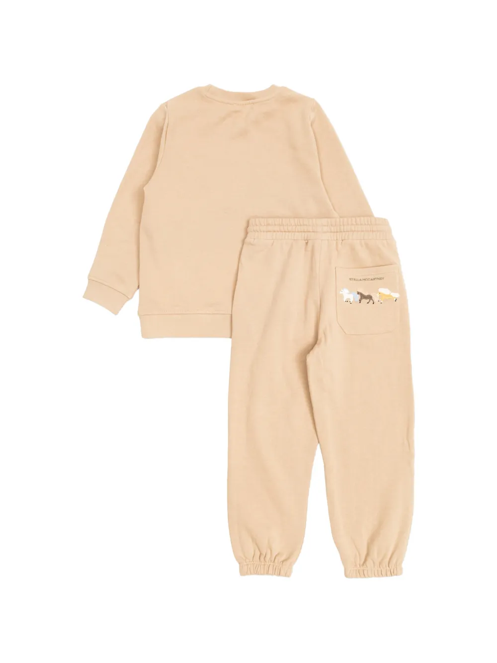 Stella McCartney Kids horse-embroidered tracksuit Beige