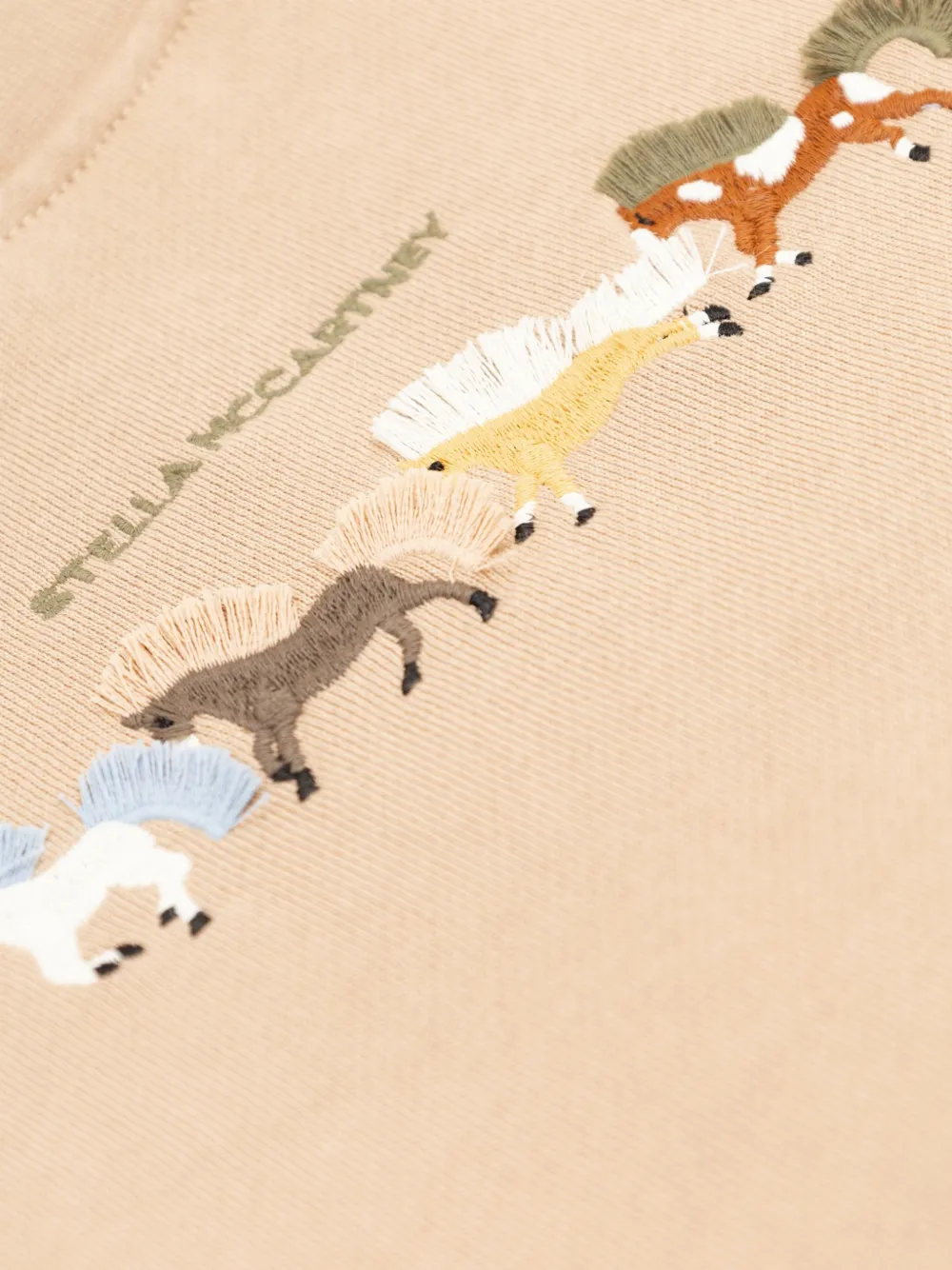 Stella McCartney Kids horse-embroidered tracksuit Beige