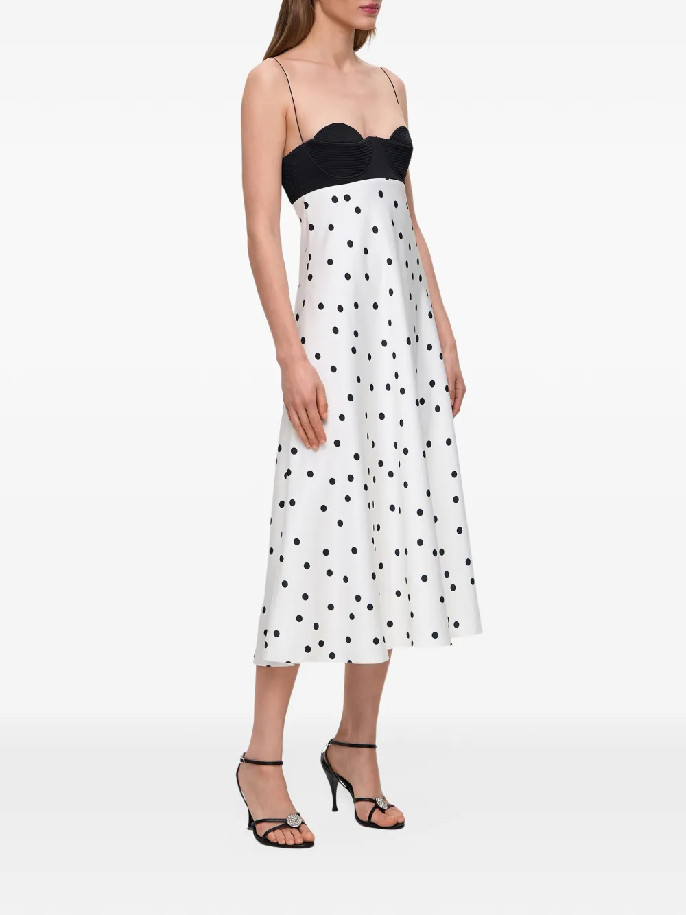 Anna October Erika polka-dot midi dress Wit