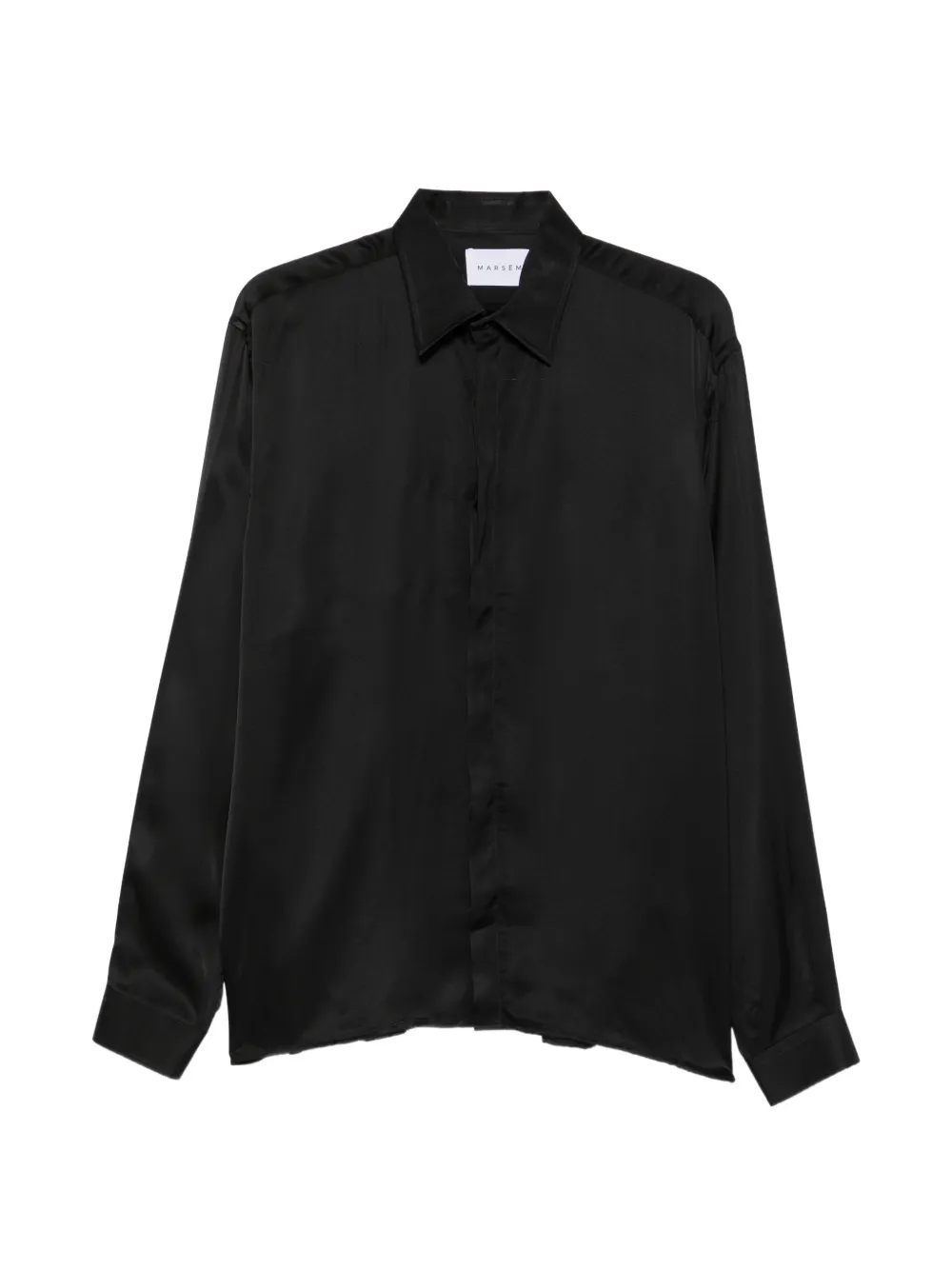 MARSEM satin-finish long-sleeve shirt - Nero