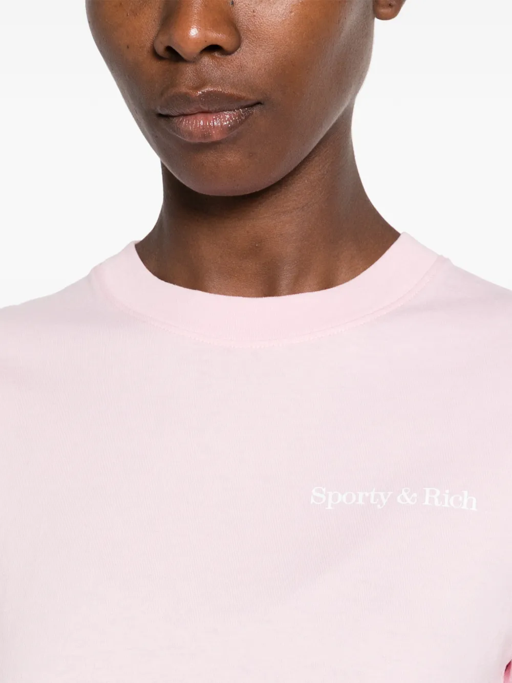 Sporty & Rich logo-print short-sleeve T-shirt Roze