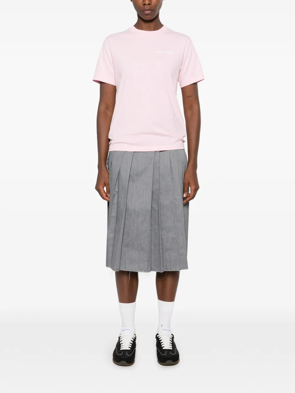 Sporty & Rich logo-print short-sleeve T-shirt Roze