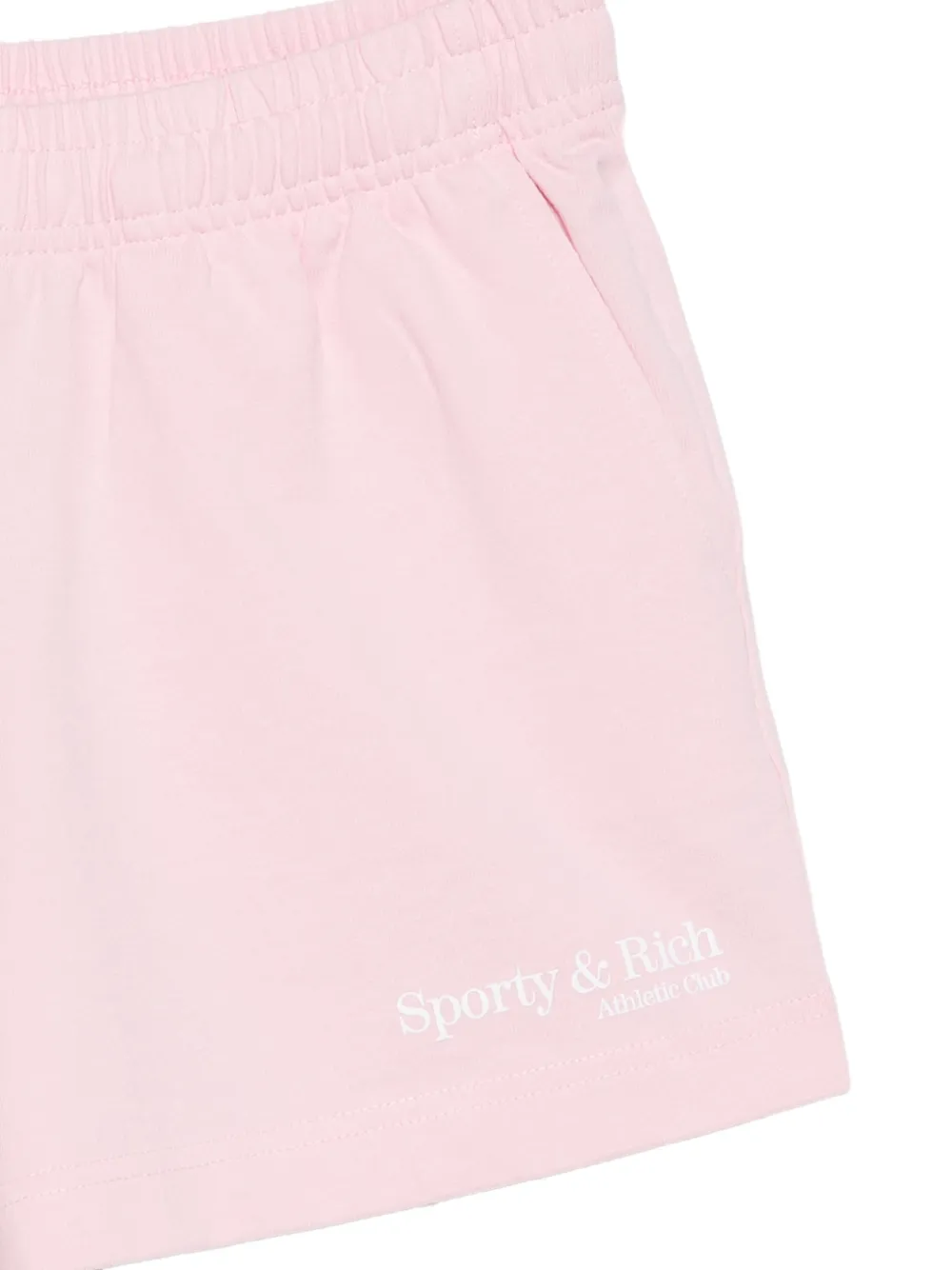 Sporty & Rich logo-print elasticated-waist shorts Roze