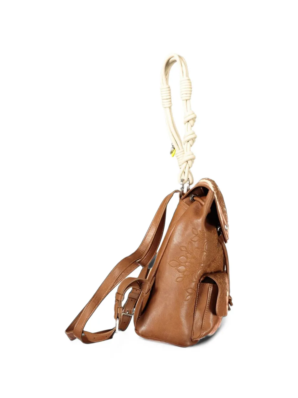 Desigual embroidered knotted-handle backpack Bruin