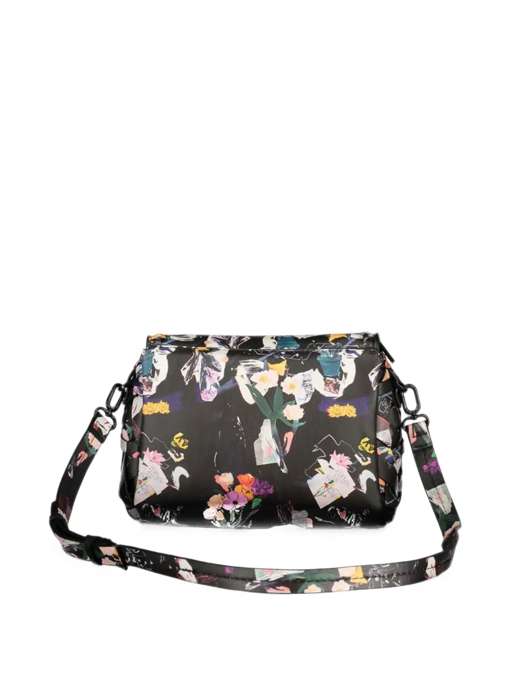 Desigual floral-print woven-design shoulder bag Zwart