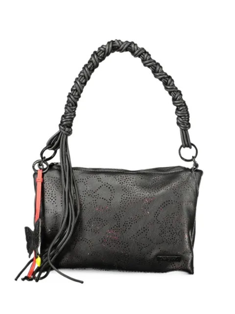 Desigual perforated braided-handle shoulder bag