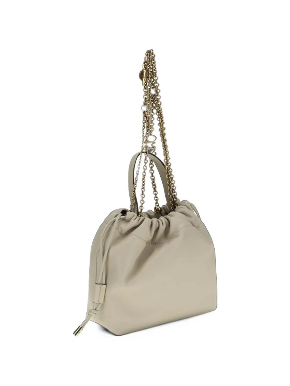 Chloé small Icons drawstring chain-link shoulder bag Beige