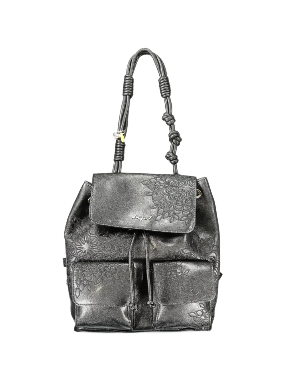 Desigual mini floral-embossed drawstring backpack - Nero