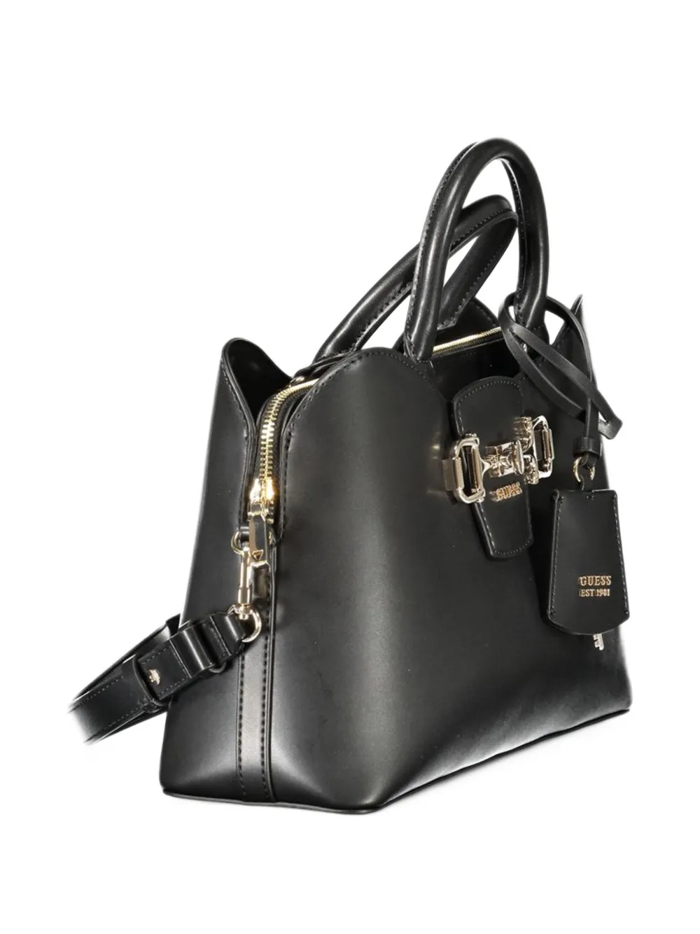 GUESS USA Janie horsebit logo-plaque tote bag Zwart