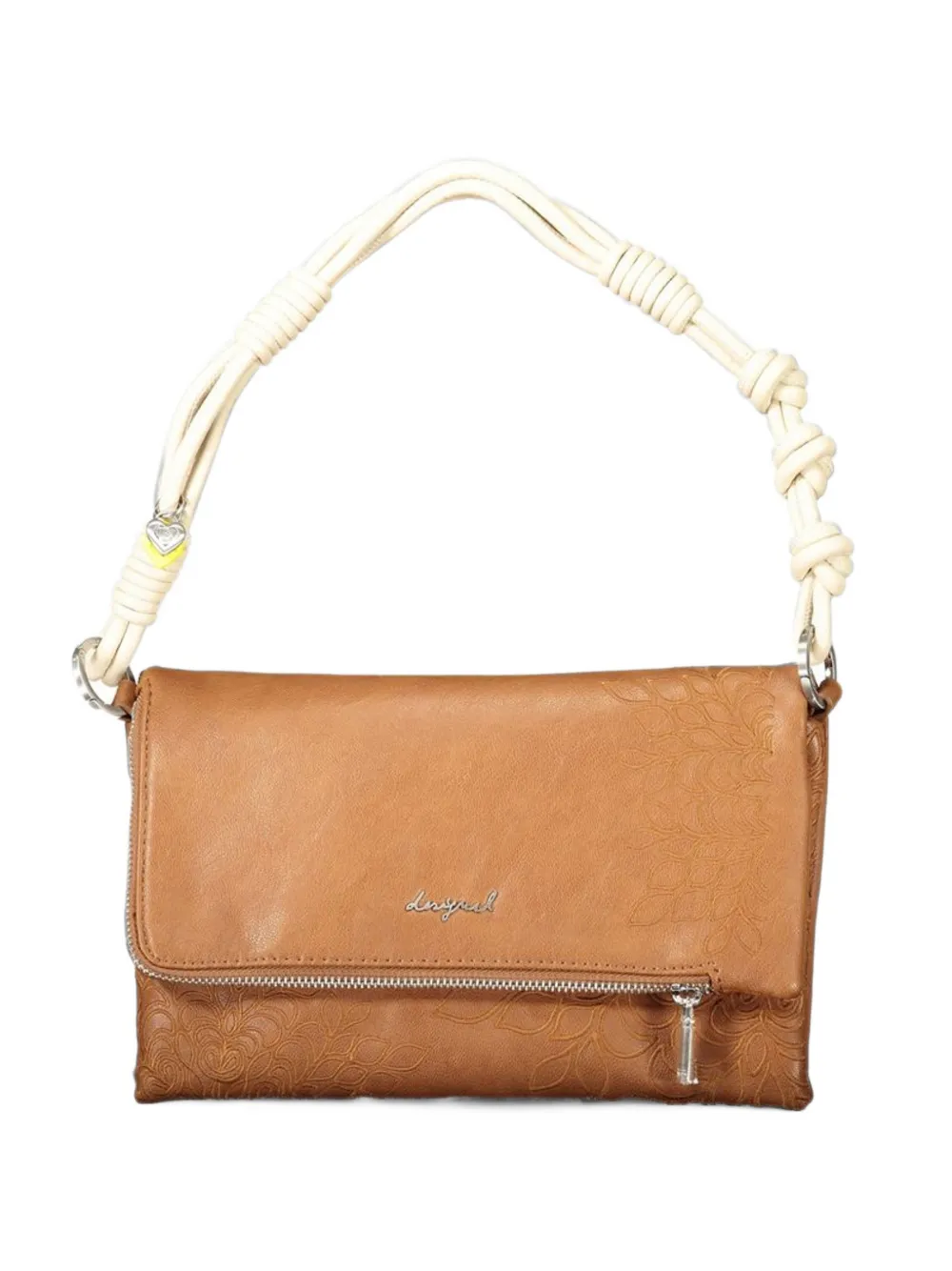 Desigual embossed knotted-handle tote bag Bruin