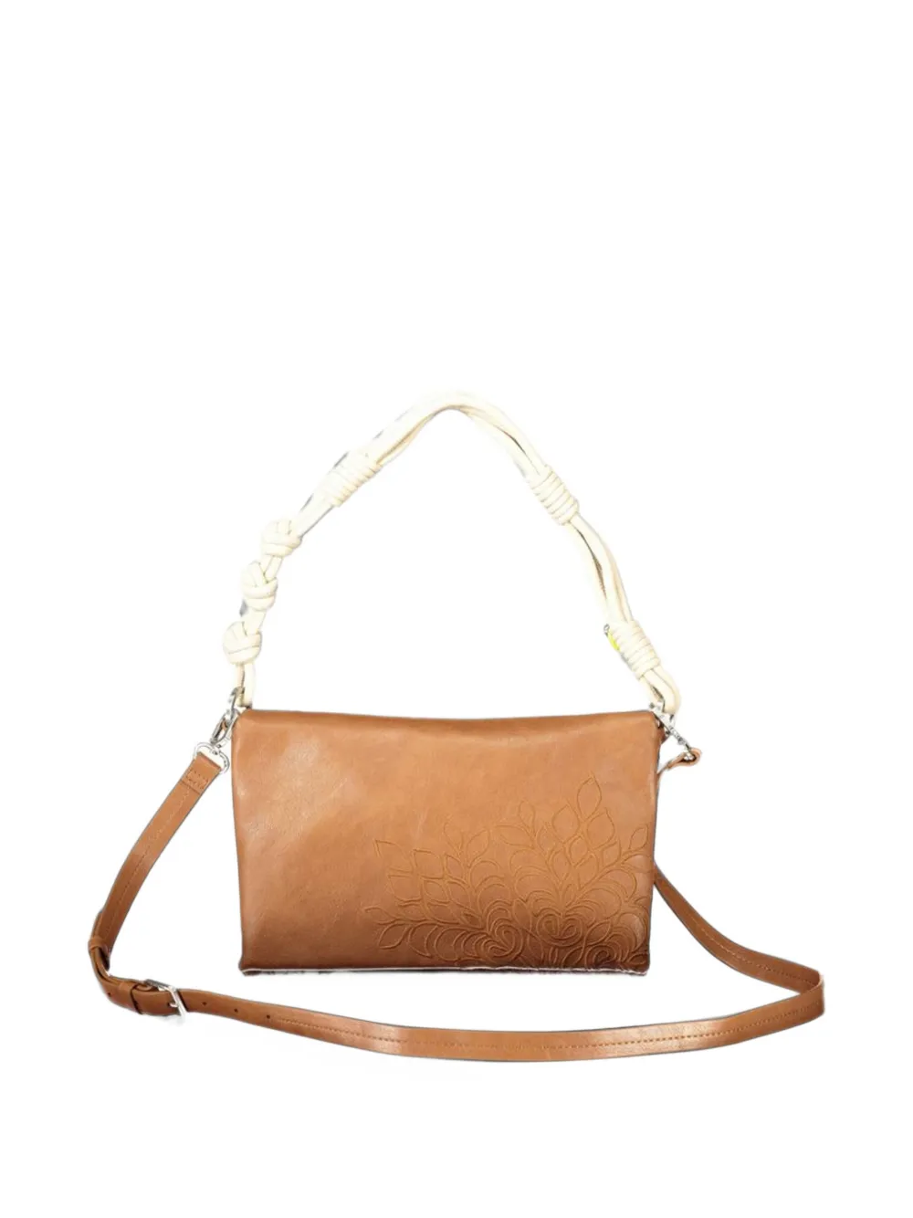 Desigual embossed knotted-handle tote bag Bruin