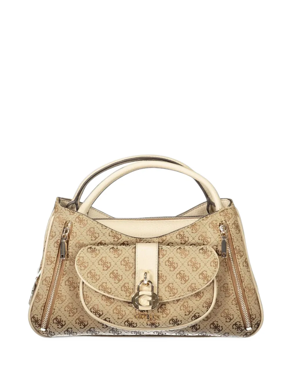 GUESS USA Jessa logo-print zip-detail tote bag - Nude