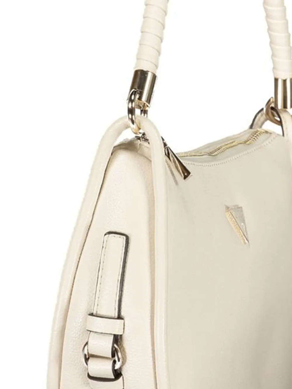 GUESS USA Danya logo-plaque braided-strap tote bag Wit
