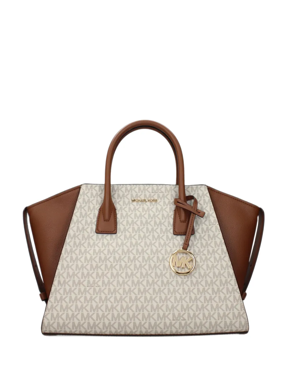 Michael Kors large Avril monogram-print grained tote bag - Toni neutri