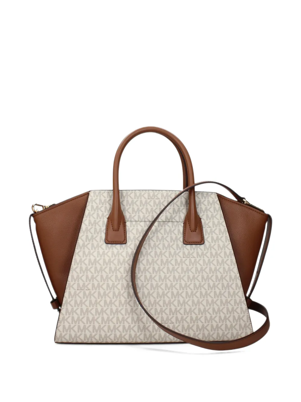 Michael Kors large Avril monogram-print grained tote bag Beige