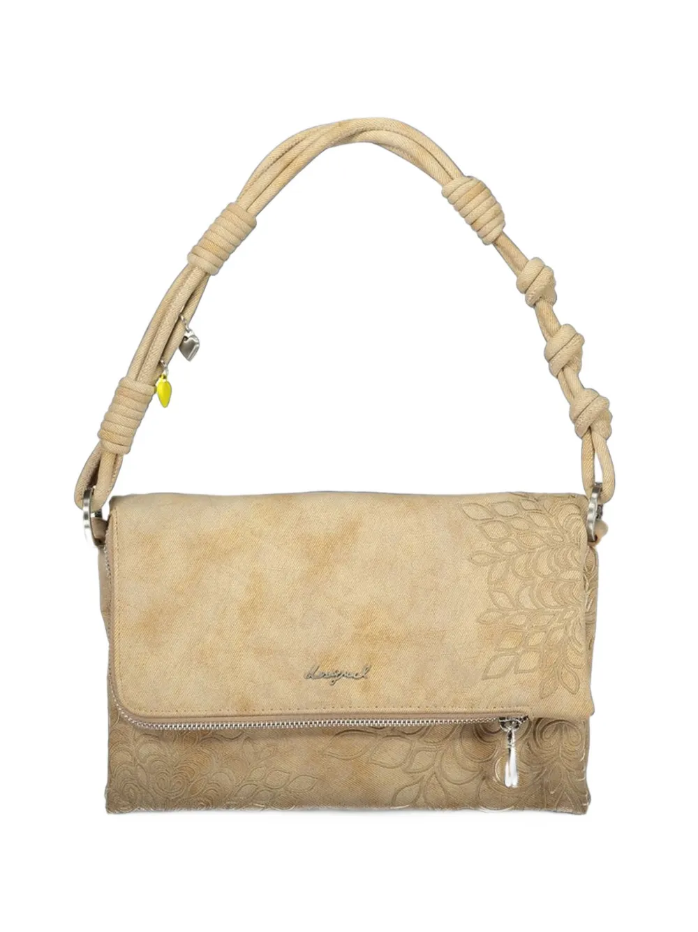 Desigual medium floral-embossed knotted shoulder bag - Toni neutri