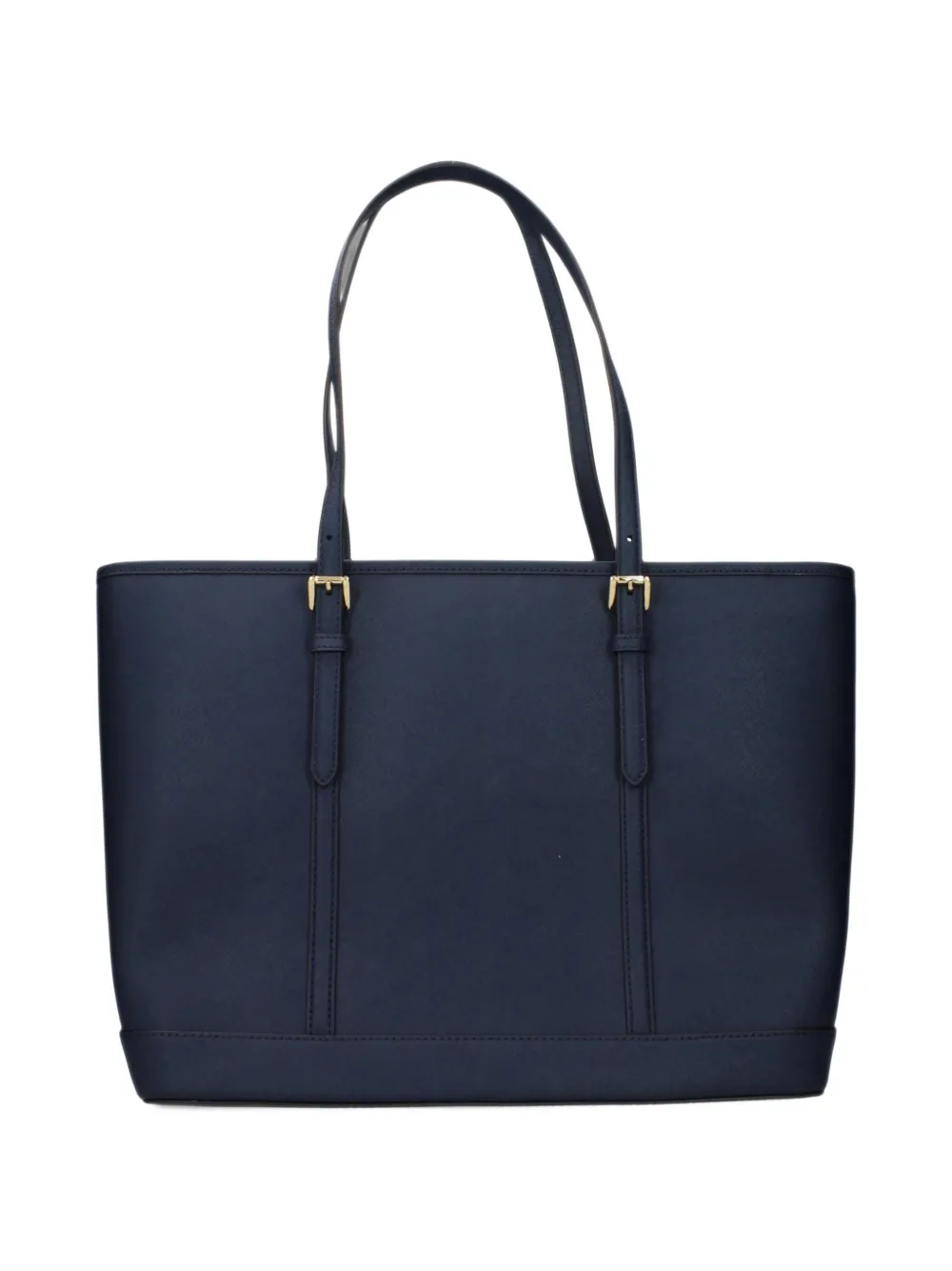 Michael Kors large Jet Set logo-plaque leather tote bag Blauw