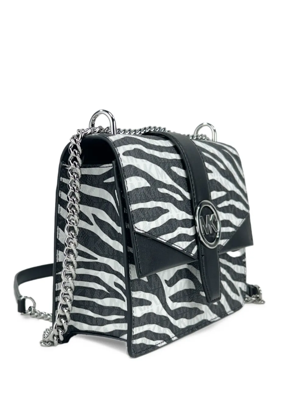 Michael Kors small Greenwich zebra-print crossbody bag - Nero