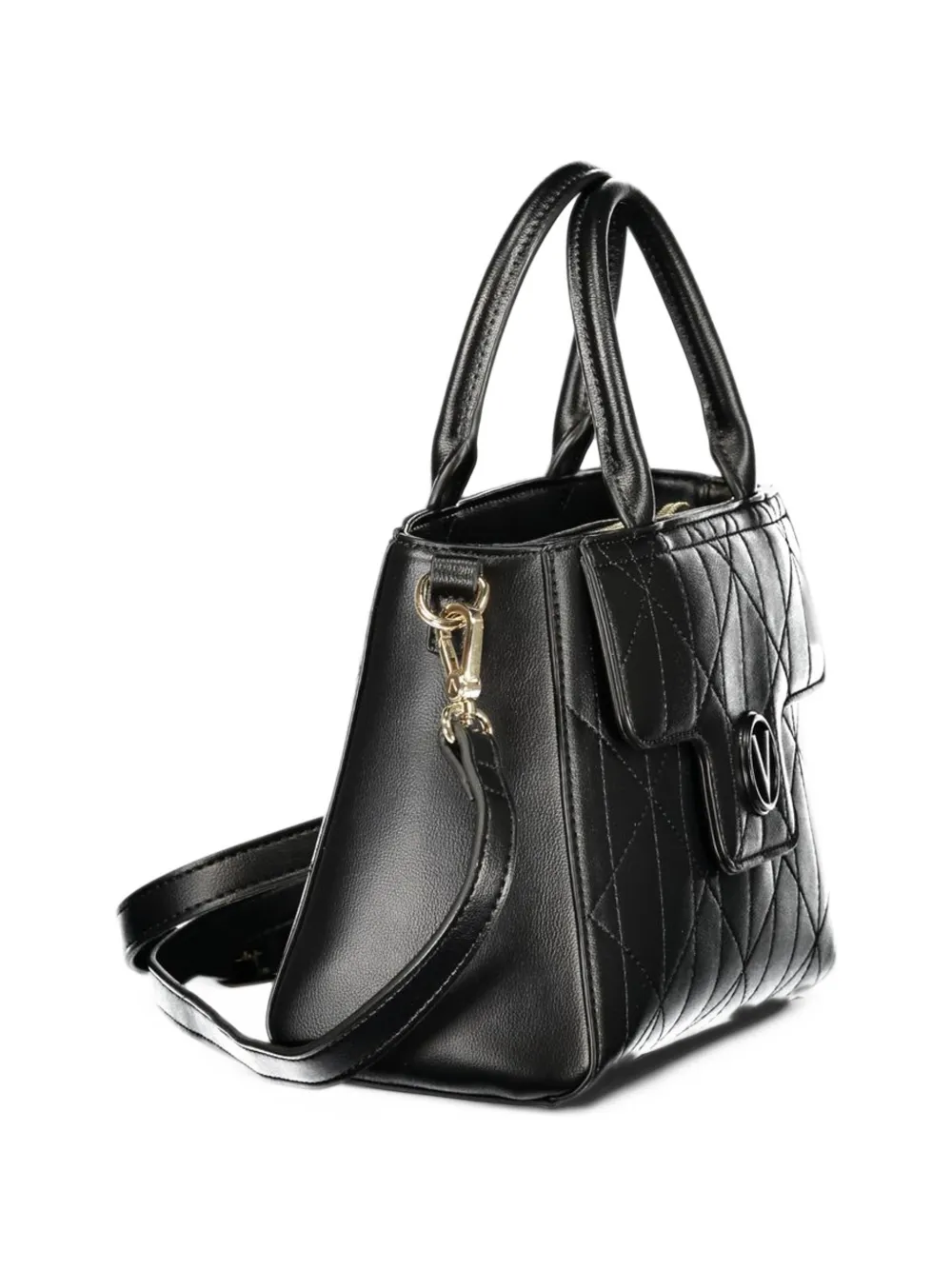 MARIO VALENTINO quilted logo-plaque tote bag Zwart