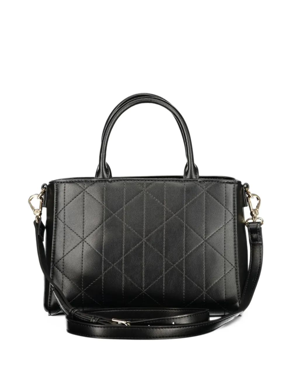 MARIO VALENTINO quilted logo-plaque tote bag Zwart