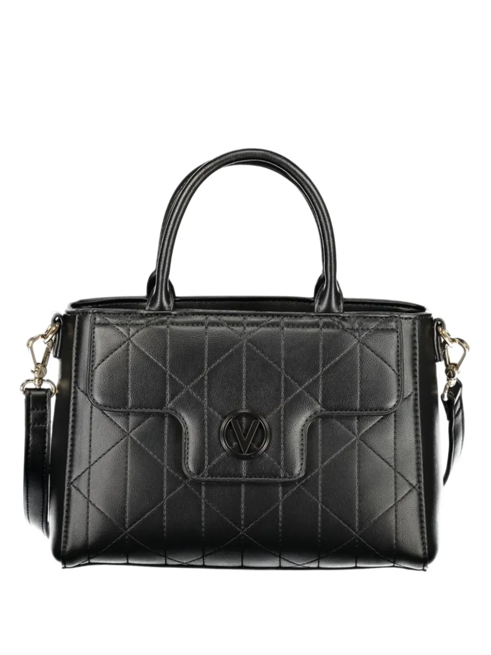 MARIO VALENTINO quilted logo-plaque tote bag Zwart