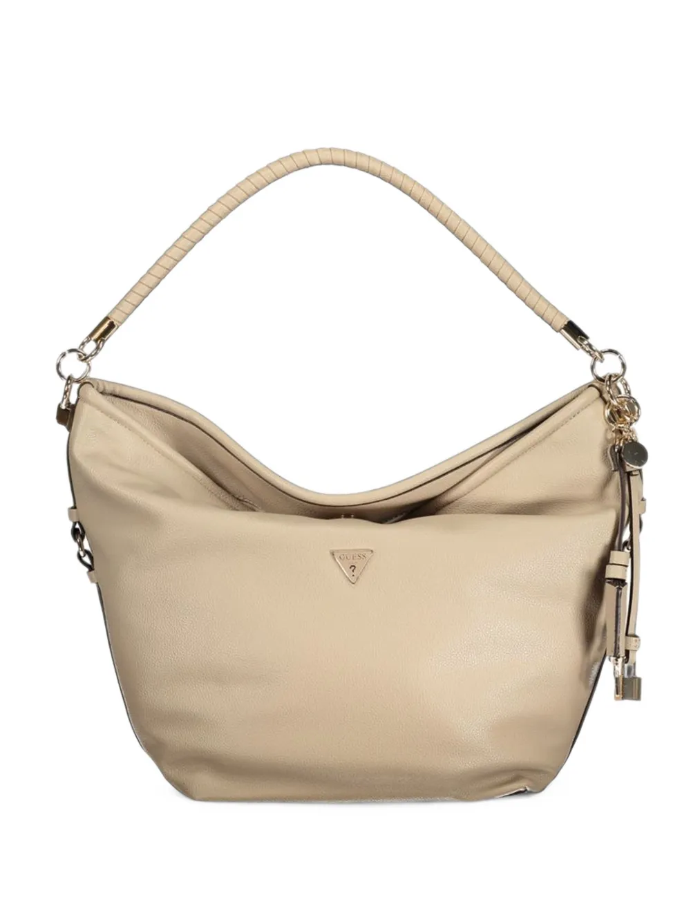 GUESS USA Danya logo-plaque pebbled tote bag - Nude