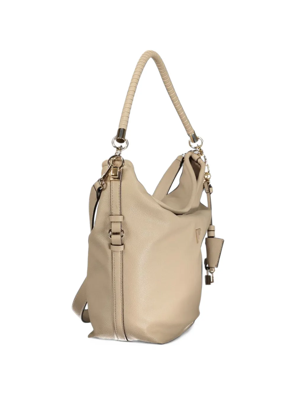 GUESS USA Danya logo-plaque pebbled tote bag Beige
