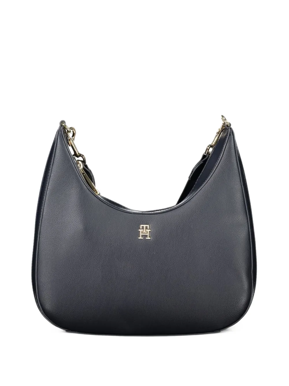 Tommy Hilfiger Chic monogram-plaque striped-trim shoulder bag - Blu