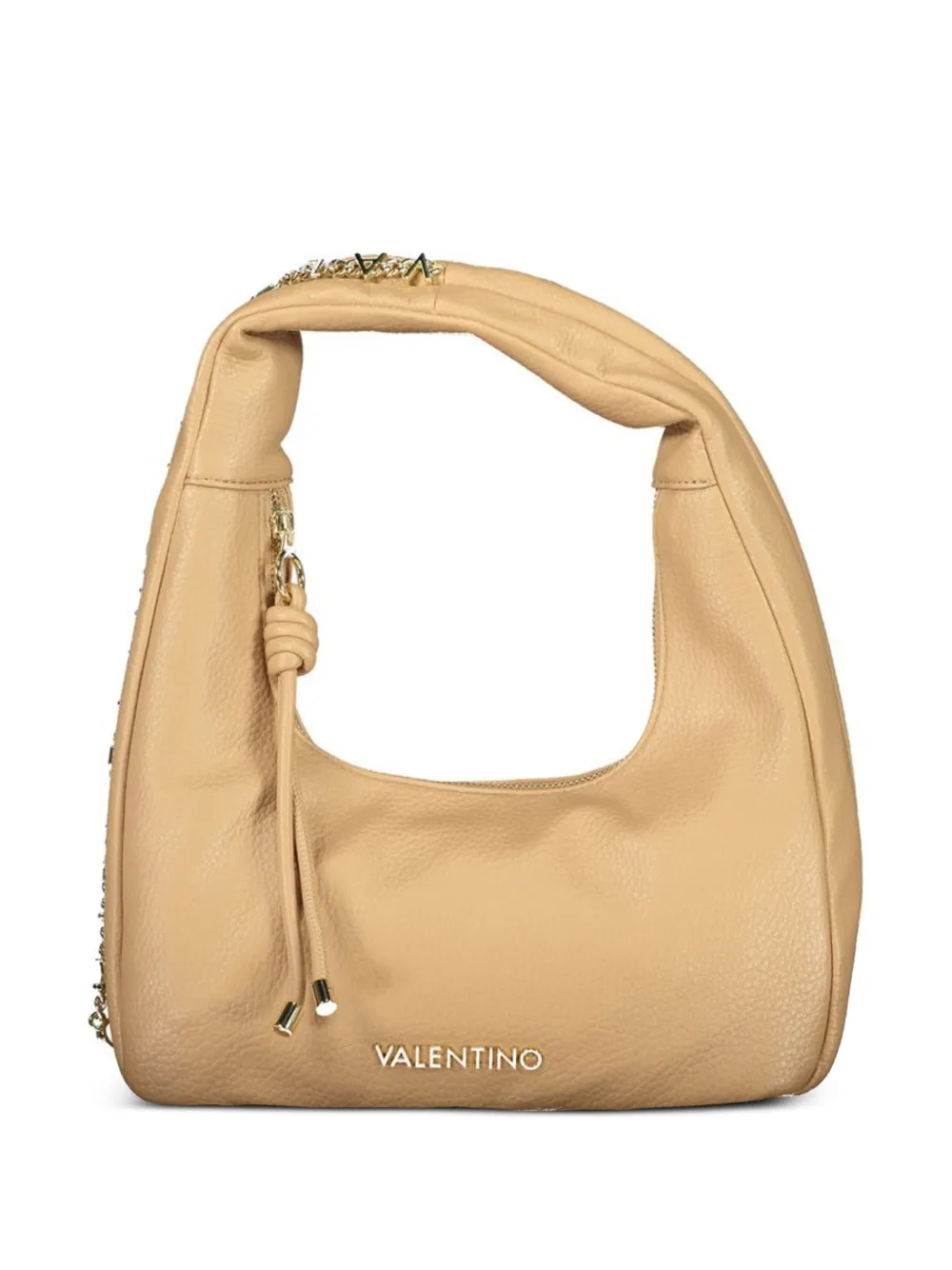 MARIO VALENTINO logo-embellished grained-effect tote bag Beige