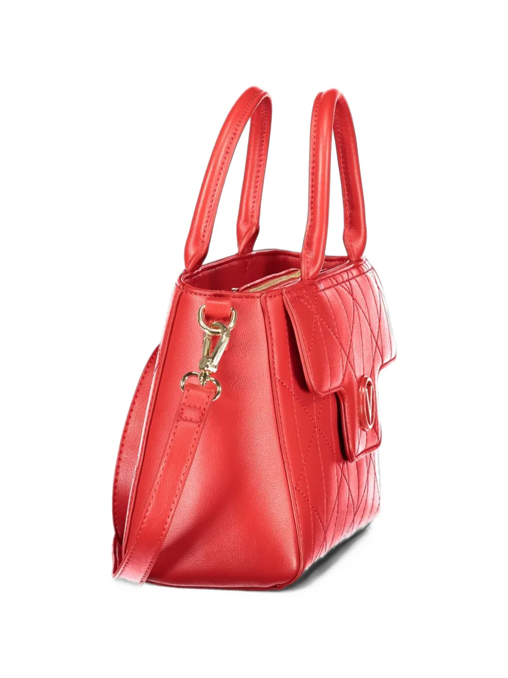MARIO VALENTINO quilted logo-plaque tote bag Rood