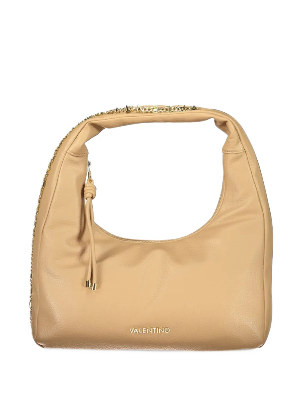MARIO VALENTINO logo-chain hobo shoulder bag - Toni neutri