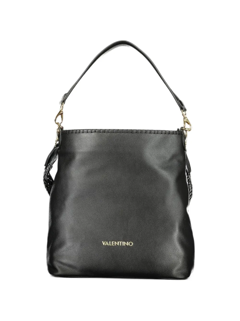 MARIO VALENTINO braided logo-lettering tote bag Zwart