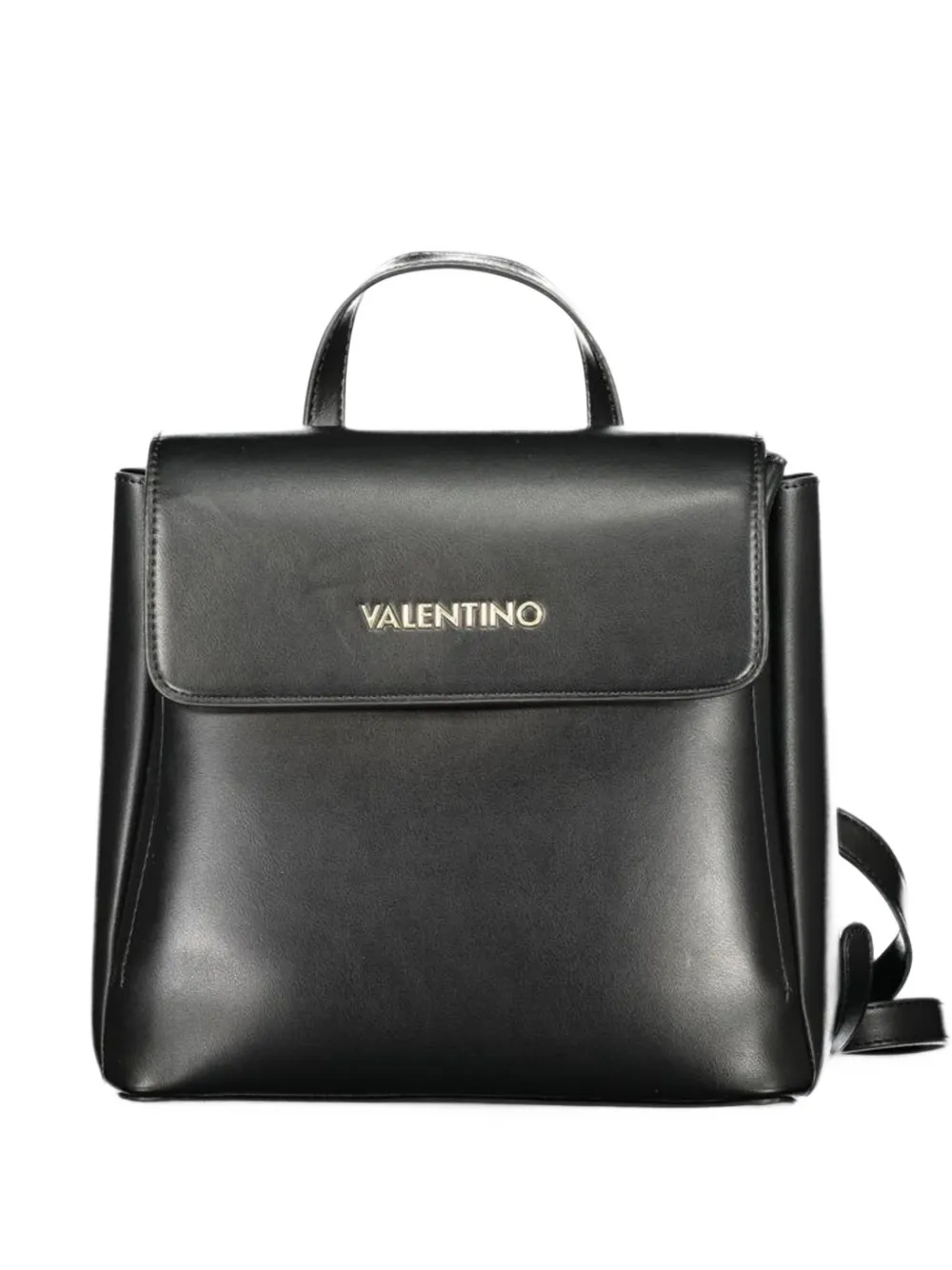MARIO VALENTINO logo-plaque flap-top backpack - Nero