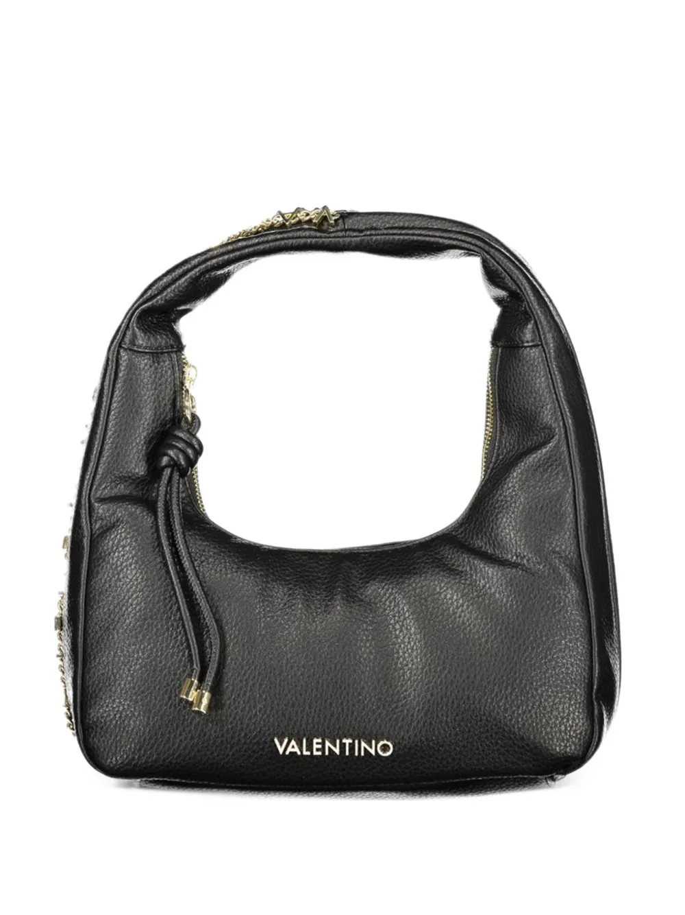MARIO VALENTINO logo-plaque chain-link shoulder bag - Nero