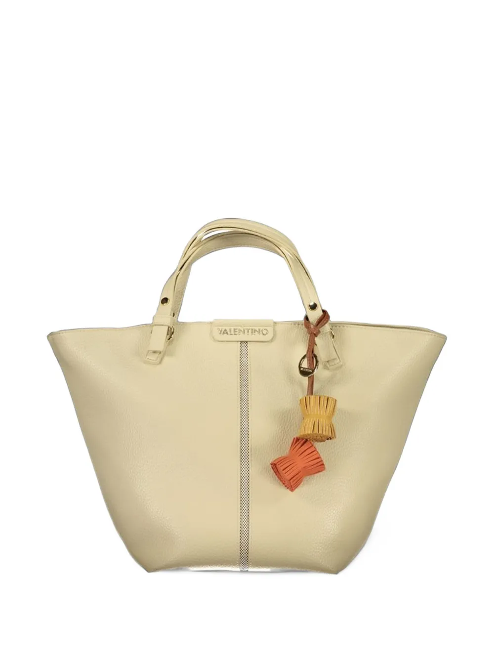 MARIO VALENTINO tassel-detail logo-strap tote bag Beige