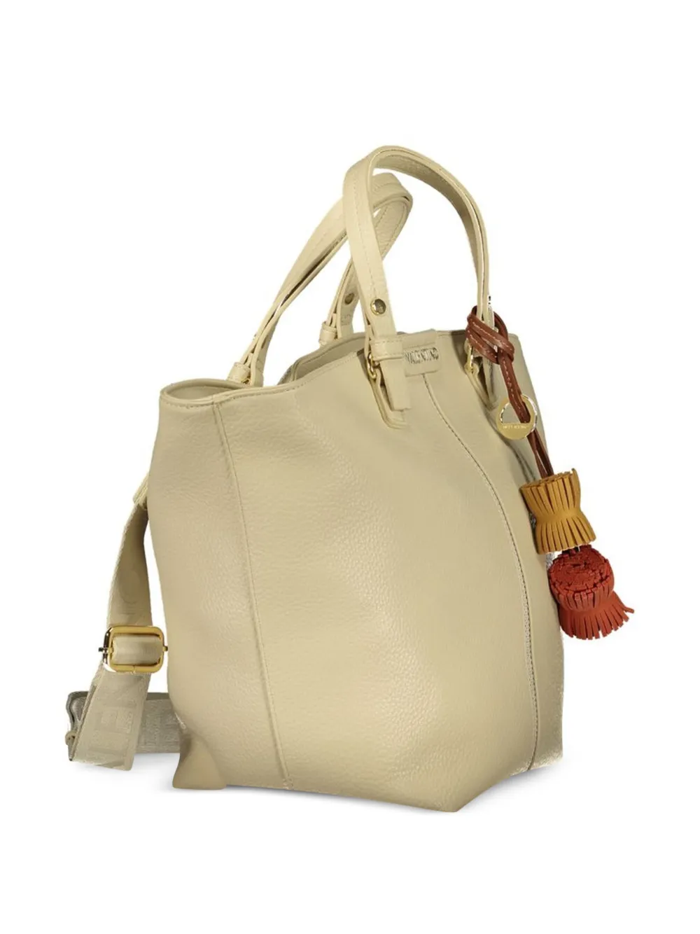 MARIO VALENTINO tassel-detail logo-strap tote bag Beige