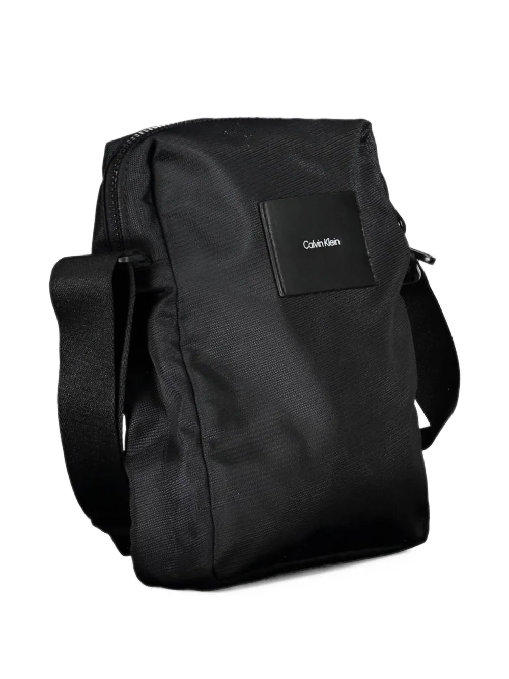 Calvin Klein logo-patch messenger bag Zwart