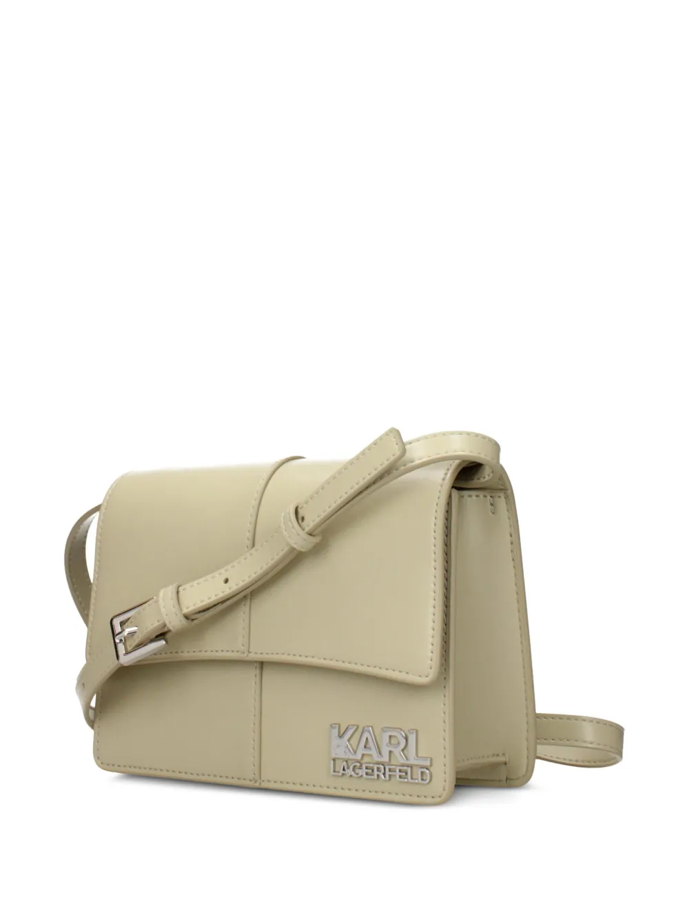 Karl Lagerfeld logo-plaque crossbody bag Beige