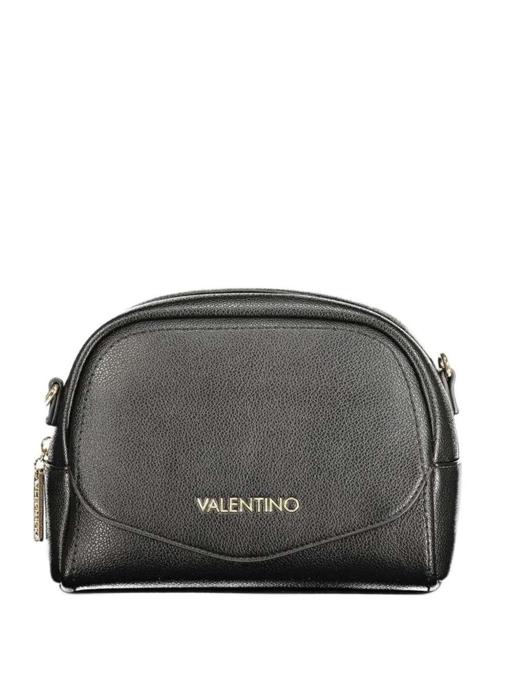 MARIO VALENTINO logo-plaque pebbled-effect shoulder bag - Nero