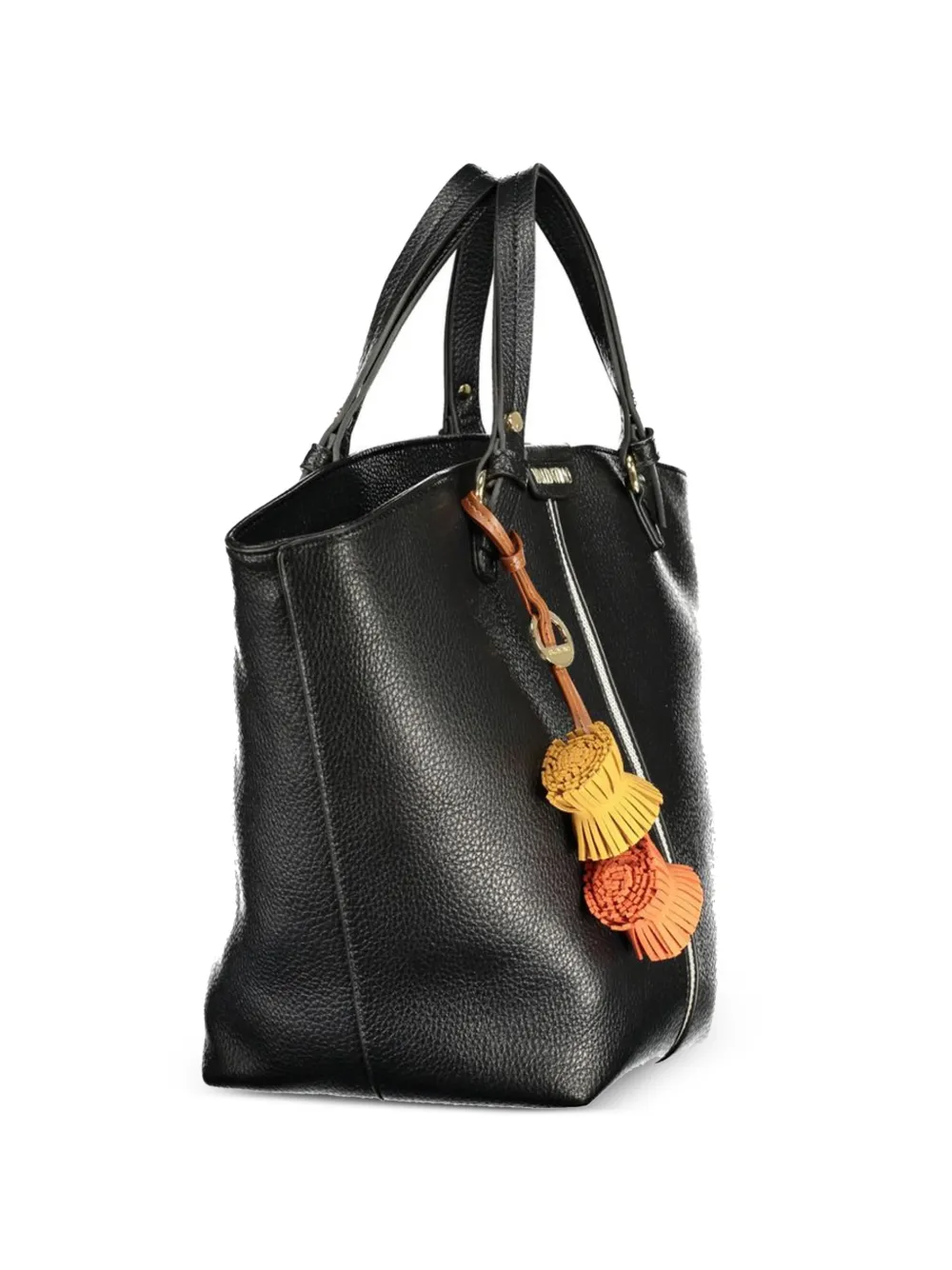 MARIO VALENTINO tassel-detail pebbled-effect tote bag Zwart