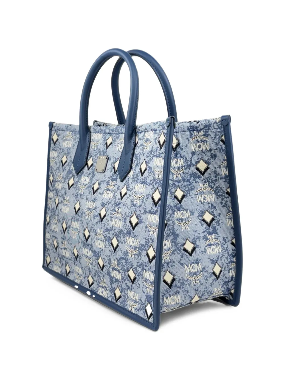 MCM Aren Munchen denim tote bag Blauw