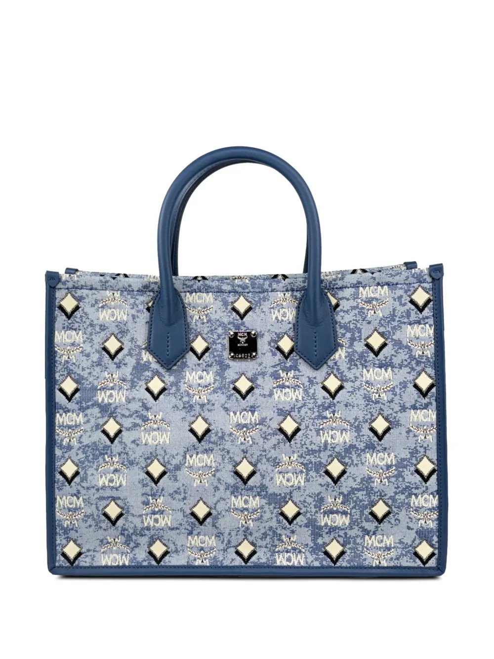 MCM Aren Munchen denim tote bag Blauw