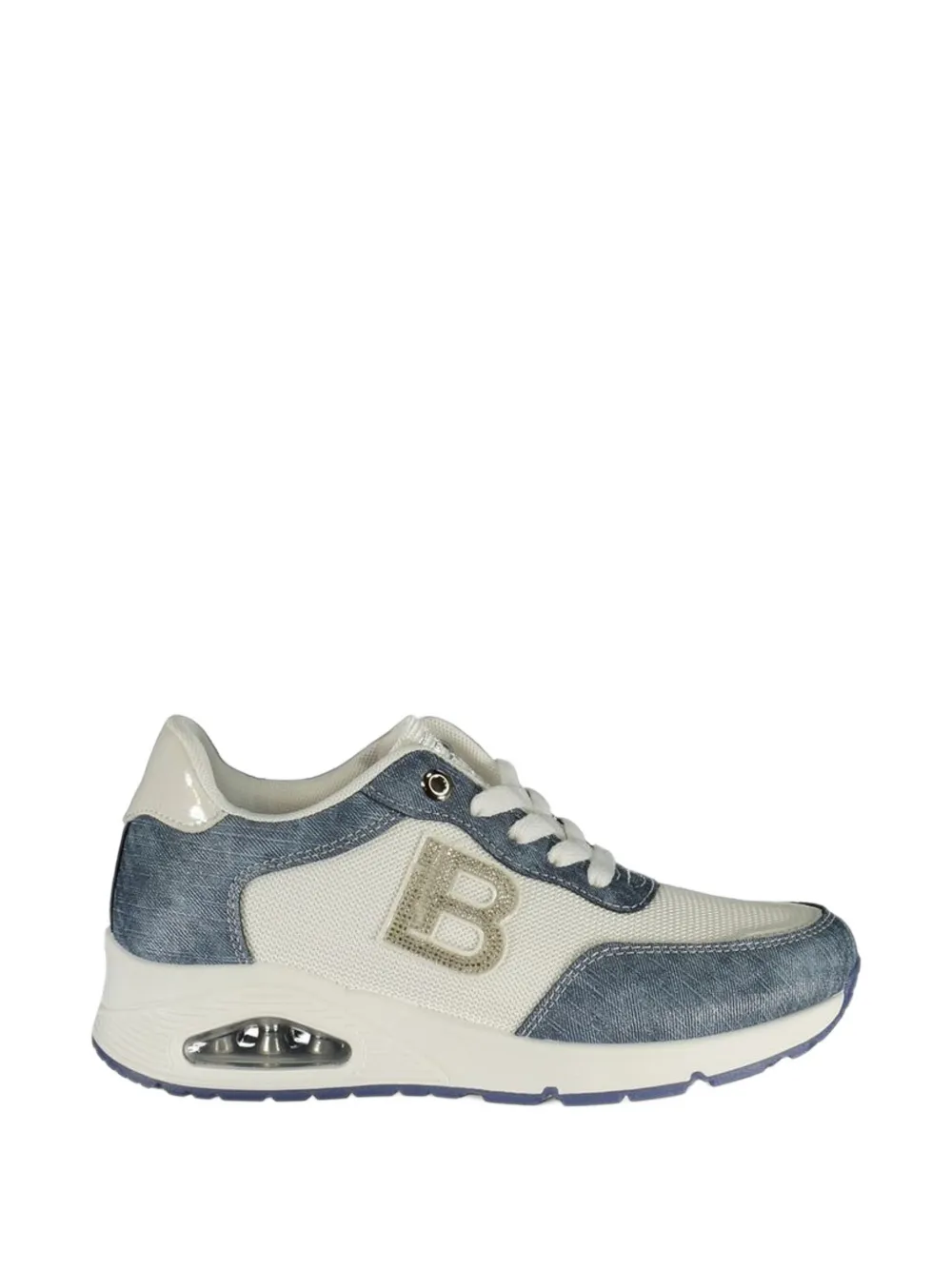 Laura Biagiotti logo-embellished denim-effect sneakers - Weiß