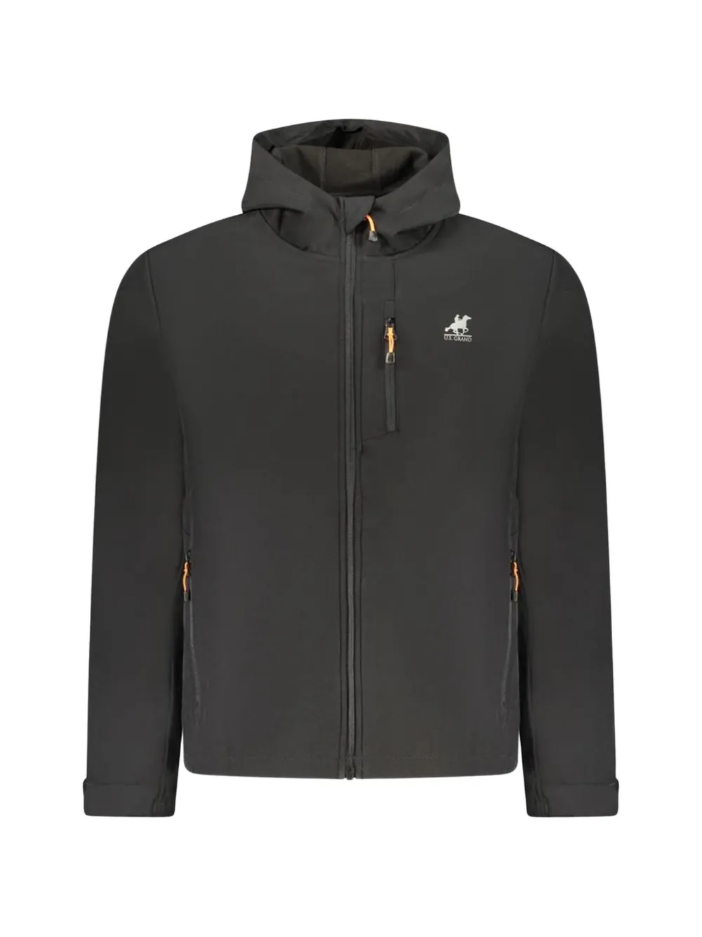 U.S. Grand hooded logo-print jacket - Schwarz