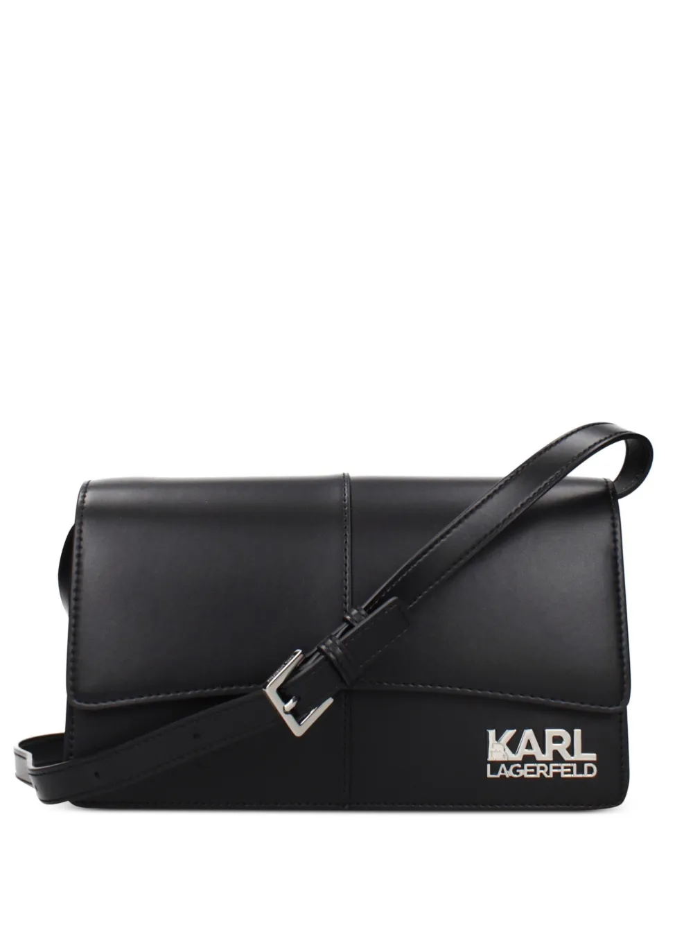 Karl Lagerfeld logo-plaque crossbody bag - Nero
