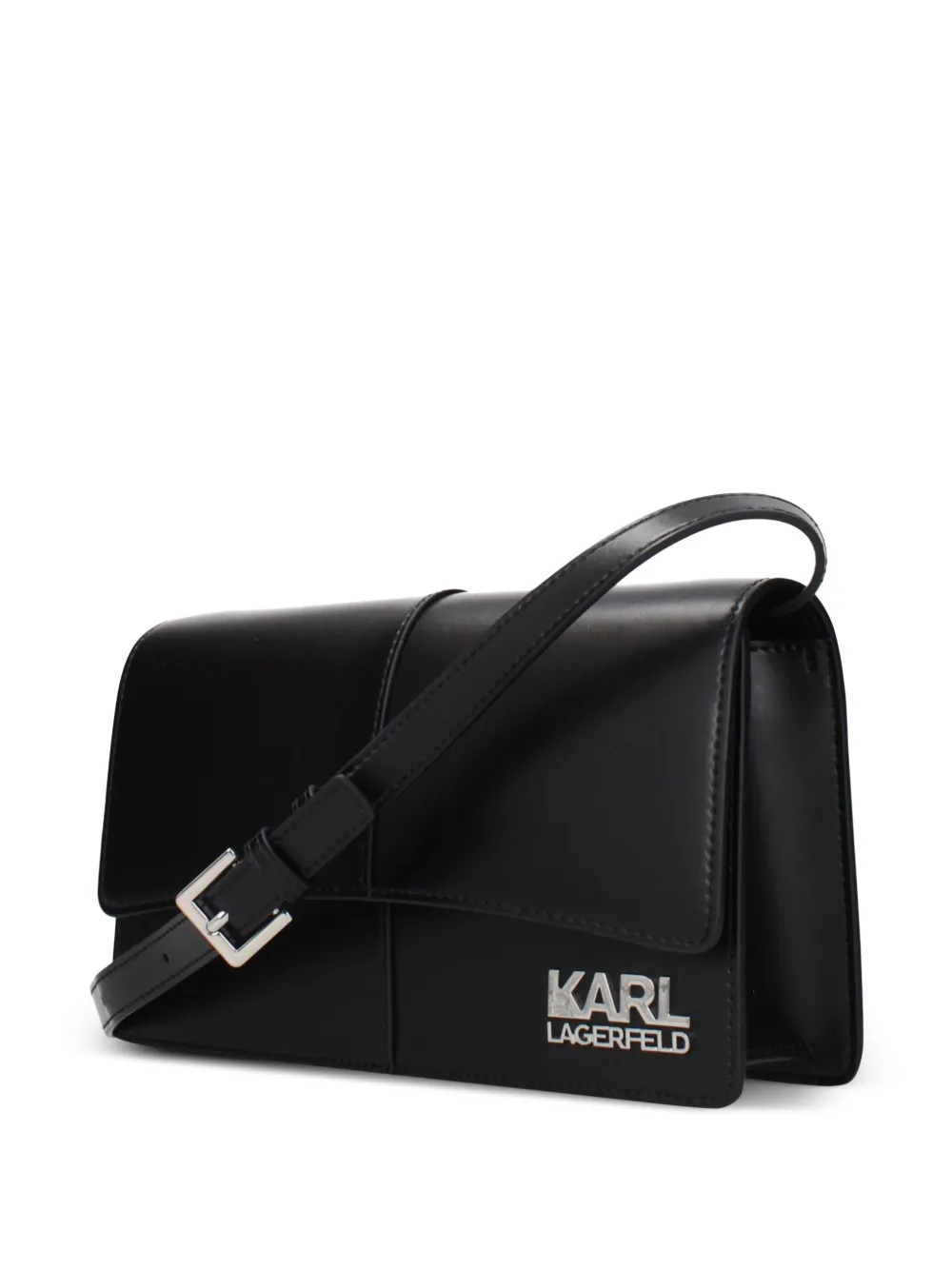 Karl Lagerfeld logo-plaque crossbody bag Zwart