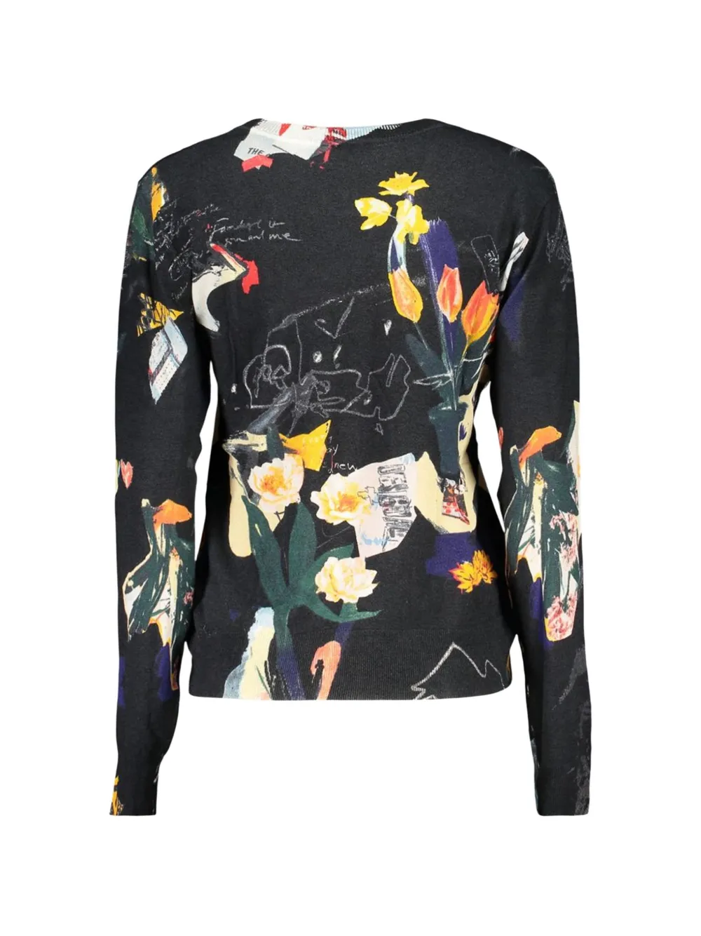 Desigual floral-print sweater Zwart