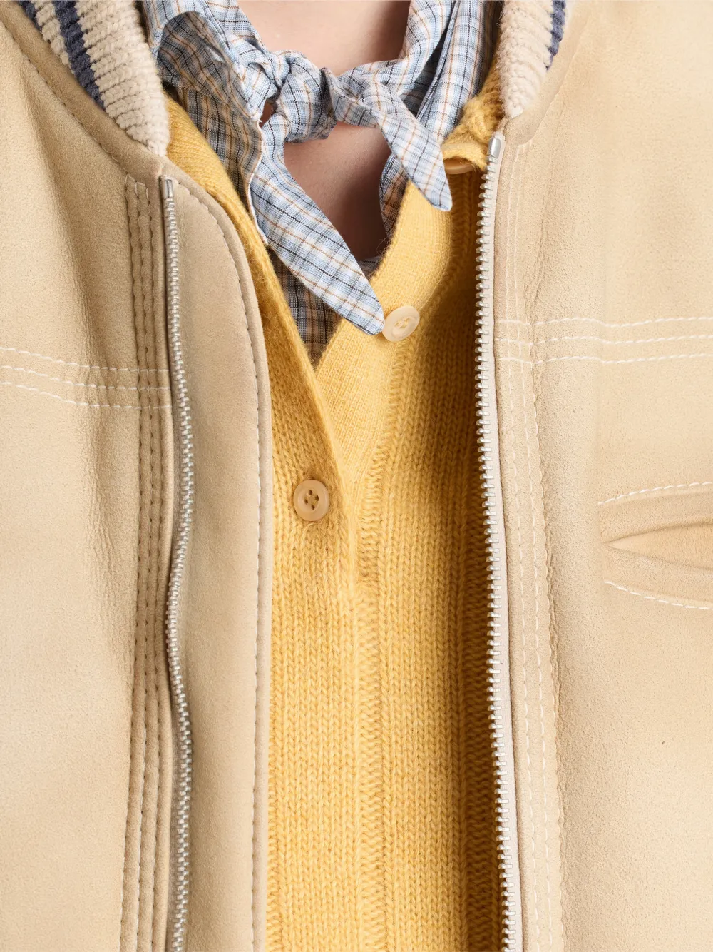 Prada Re-Cashmere short-sleeve polo sweater Geel