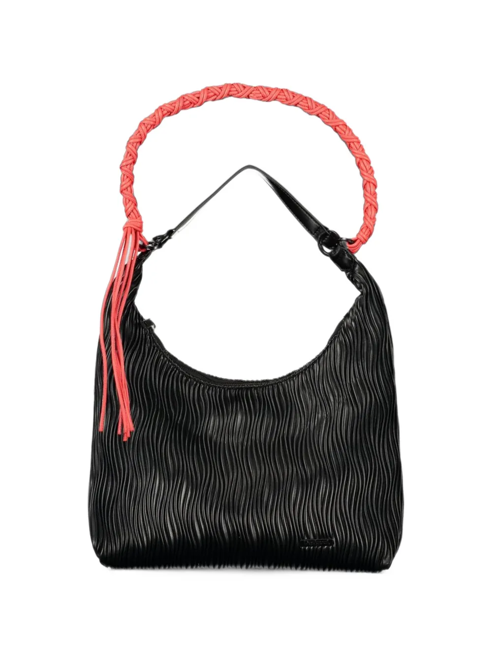 Desigual pleated braided-handle tote bag Zwart